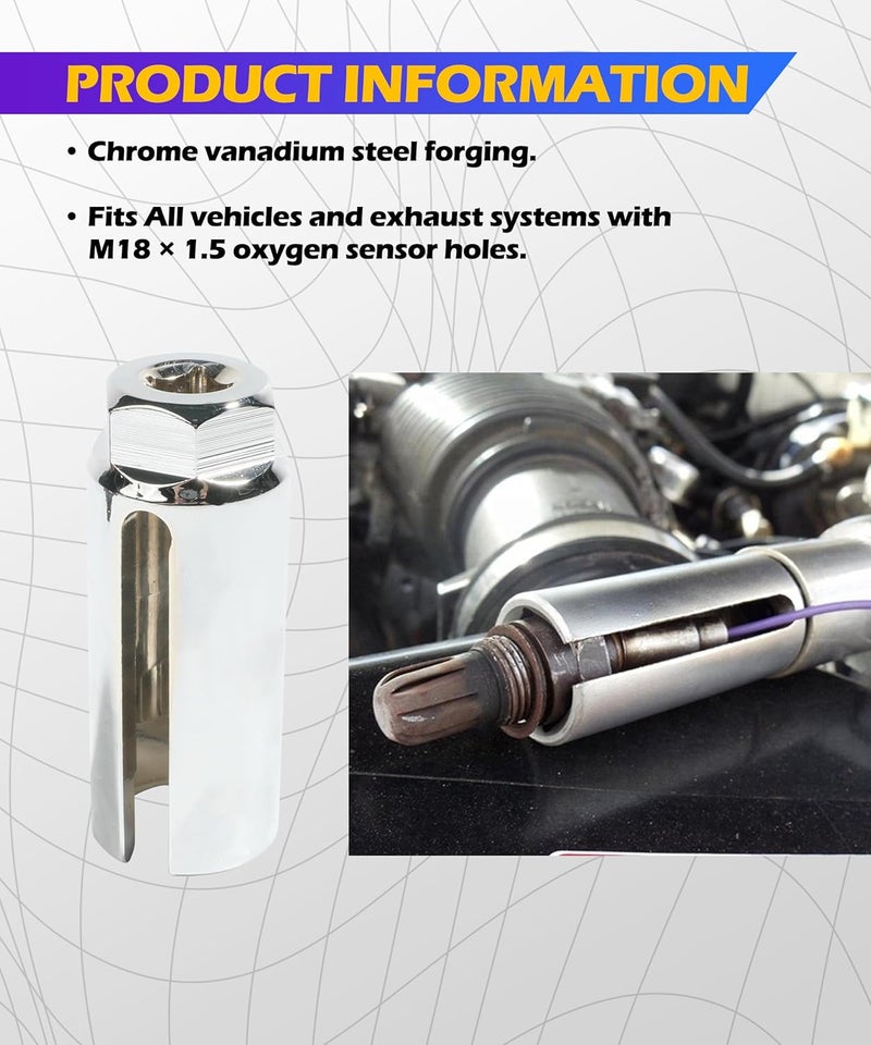 SCUARI 5PCS O2 Sensor Socket,Car Accessories Oxygen Sensor Socket,Oxygen Sensor Extender,O2 Sensor Wrench,O2 Oxygen Sensor Socket Set for Removing and Install Oxygen Sensors - Image 3